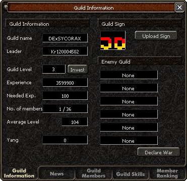 Window: Guild information (press Alt+G to open)