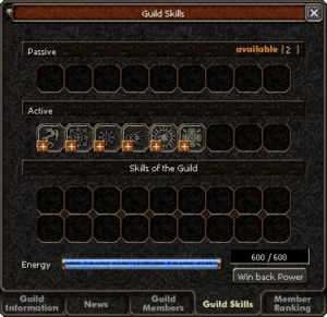 Guild skill window