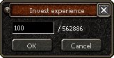 "Donations window" for experience points